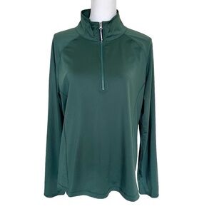 Soybu Yoga Quarter Zip Long Sleeve Running Mock Neck Pullover Green Size XL